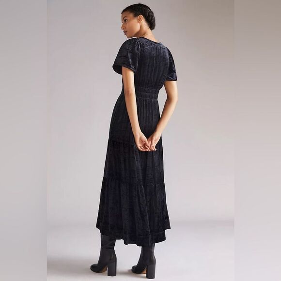 Anthropologie NWT The Somerset Max Black Dress Velvet Edition Size XS Petite - Picture 3 of 11